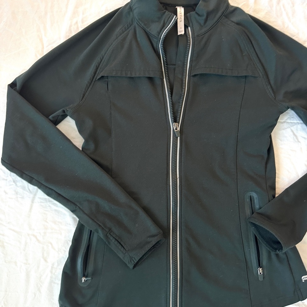 Fabletics Forest Green Sports Jacket Fittef Size Small - Picture 4 of 7